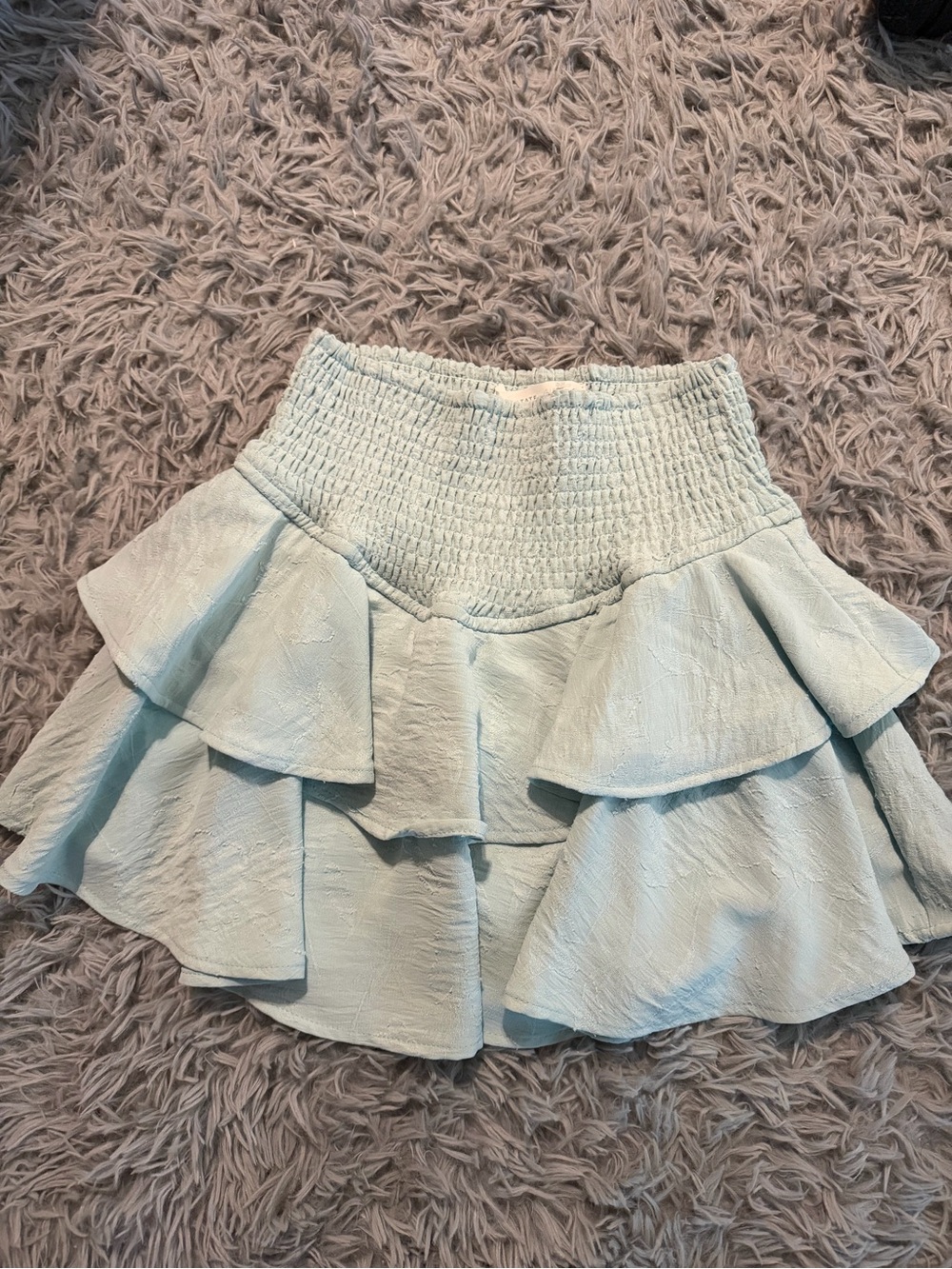 Altar’d State Ruffle Mini Skirt - Light Blue